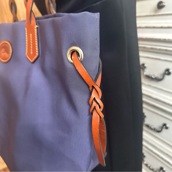 Dooney & Bourke Navy and Brown Tote - Picture 5 of 12